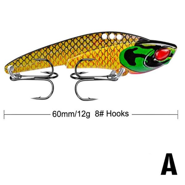 

1pcs 60mm 12g vib metal hard fishing lures vibration spoon bait bass isca artificial baits cicada crankbait wobbler qyldhi