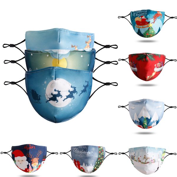 

knqnprinted masks face xmas christmas anti dust fog snowflake mouth cover breathable washable reusable mask
