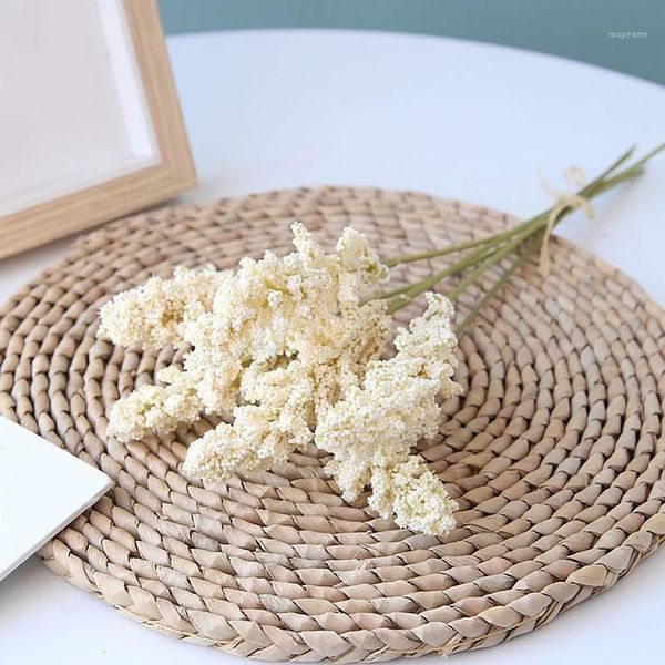 

decorative flowers & wreaths 6pcs/pack artificial vanilla berry bouquet fake home plant decor wall cereals heap crafts pink purple1