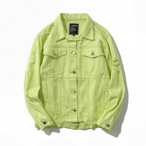 

2020 men's jacket gesture embroidery front button destroyed jeans cotton coat men high street ripped denim hip hop jacket, Black;brown