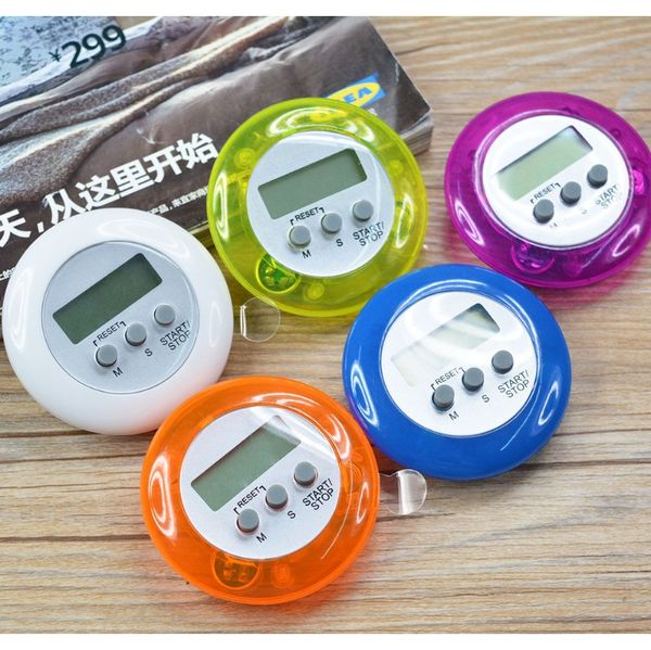 

10 шт. mini портативный жк-круглый цифровые таймеры кухонные яйцо спортивные спортивные часовые часы будильник обратный отсчет электронный ц