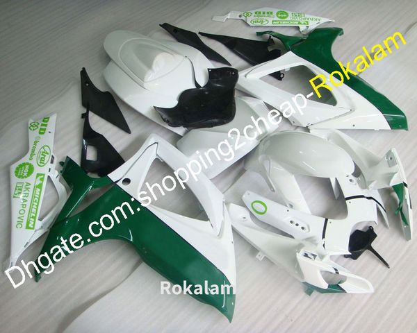 

fairing kit for suzuki 06 07 gsxr 600 750 gsxr750 gsx r600 r750 2006 2007 k6 body black white green motorcycle fairings (injection molding)