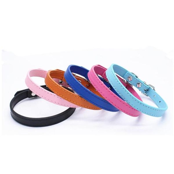 

100pcs/lot fast shipping dog pu leather collar puppy cat dog collar cute neck strap leather pet collars fi0pn