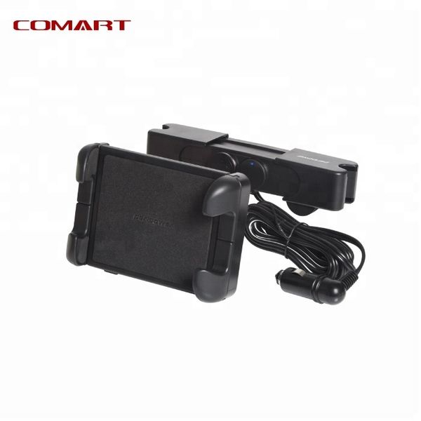 

car lighter socket 2 usb ports headrest mount with tablet and phone holder