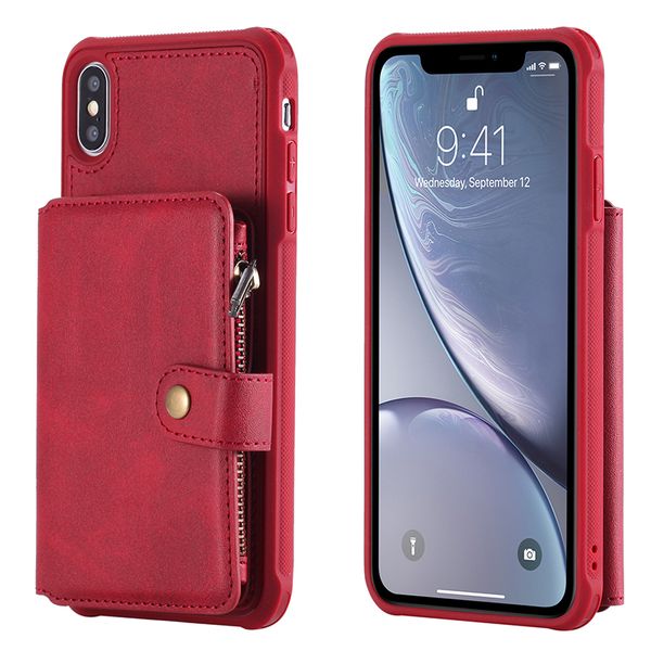 

zipper wallet phone case for iphone12pro max 11 xs max xr luxury cover for samsung s20