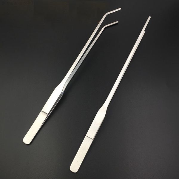 

27cm stainless steel curved aquarium tweezers plant shrimp reef tank straight tweezer cleaning tool za6656