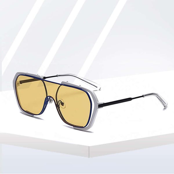 

mr. fat's net red large frame big face yellow personality sunglasses male trampy driving goggles female, Black