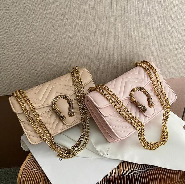 

factory wholesale women handbag small fresh solid color leather chain bag gold buckle women messenger bag street fashion leather shoulder ba, Black;red
