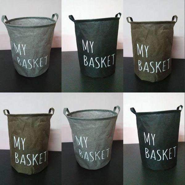 

linen type cloth buckets dirty clothes arrangement barrel fabric art laundry storage basket home fold 40*50cm 8 5yl n2