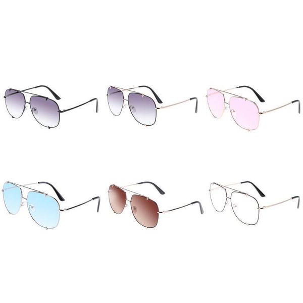 

fashion punk women/men transparent gradient metal frame travel sun glasses, White;black
