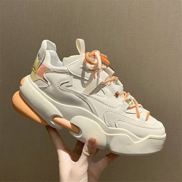 

2021 new thick women fashionable black autumn white shoes zapatillas mujer aalb, Black;white