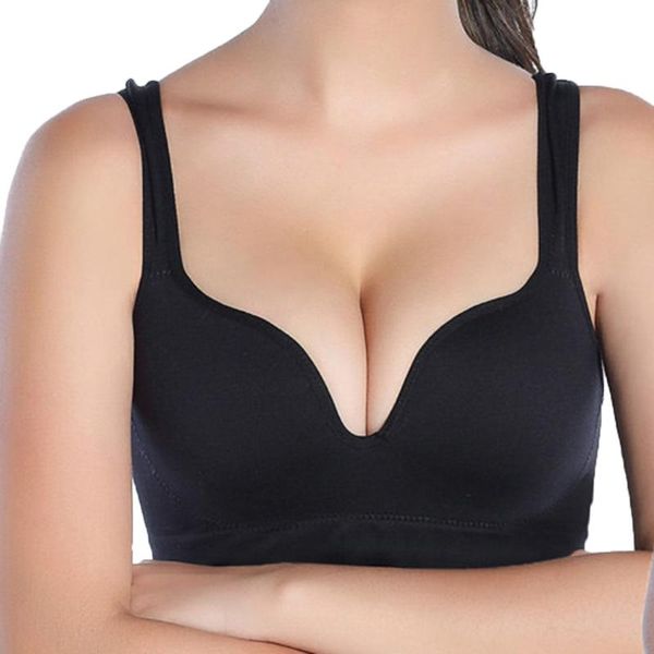 

women bra yoga breathable seamless fashion sports bra gather vest wireless running fitness underwear roupa interior feminina#40, White;black
