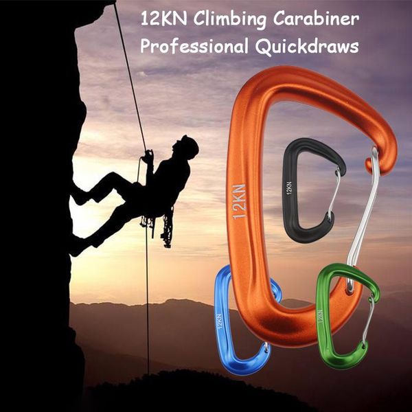 

professional climbing carabiner d shape mountaineering buckle hook 12kn safety lock outdoor climbing equipment accessory h wmtlag