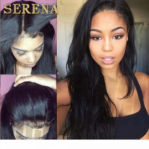 

13x4 virgin brazilian lace frontal hairpieces unprocessed lace closure human hair extensions silk straight 8-30inch ear to ear lace frontal, Black;brown