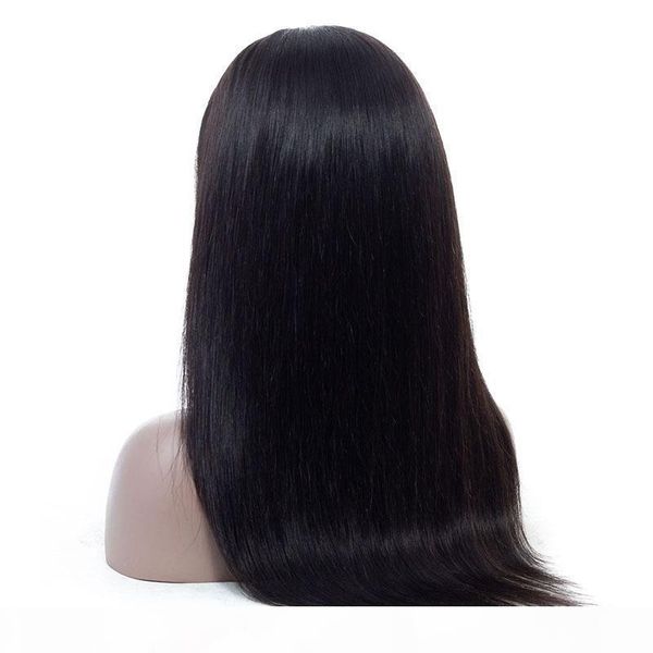 

lace front human hair wigs pre plucked with baby hair brazilian malaysian peruvian virgin straight 4x4 lace closure wig, Black;brown