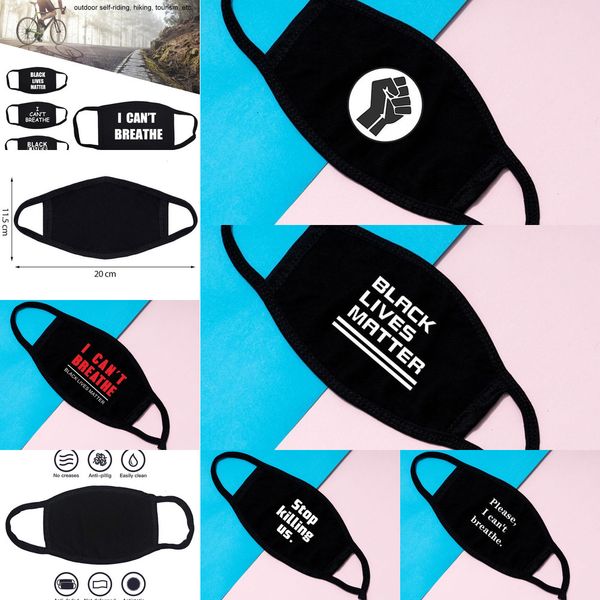 

washable cant breathe face stock i in cotton black lives matter masks fashion designer mask for adults lkzo
