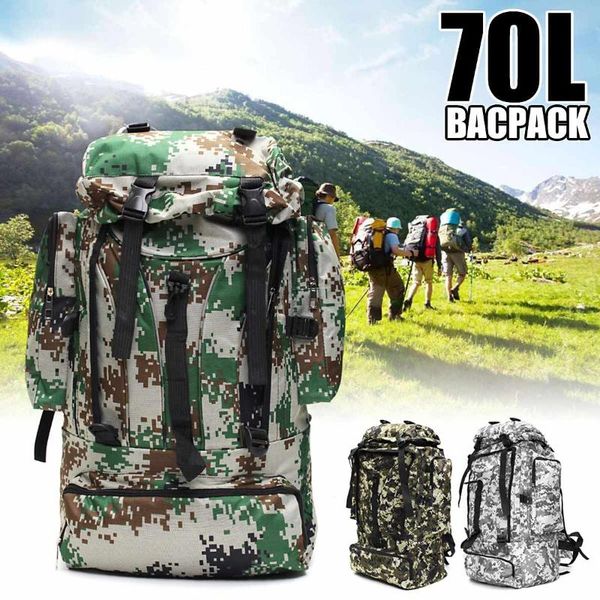 

outdoor bags 70l backpack large hiking climbing backpacks camouflage softback for men camping travel rucksack