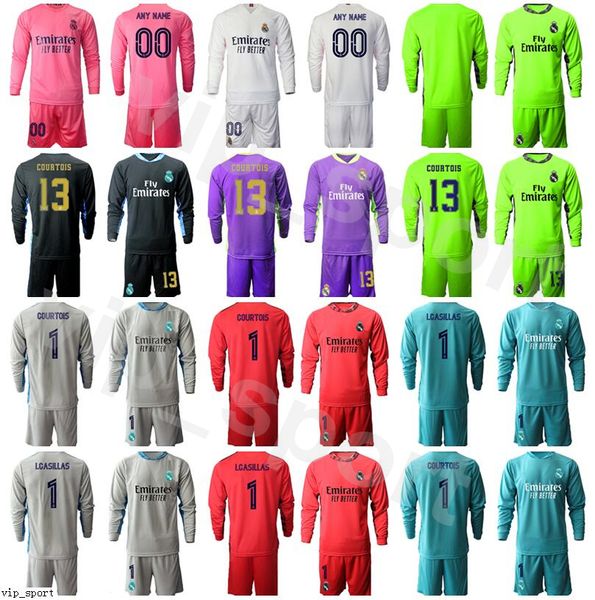 

вратарь с длинным рукавом реал мадрид вратарь футбол джерси набор 1 тибаут хидол iker casillas keylor navas paco buyo футбольные курортные н, Black