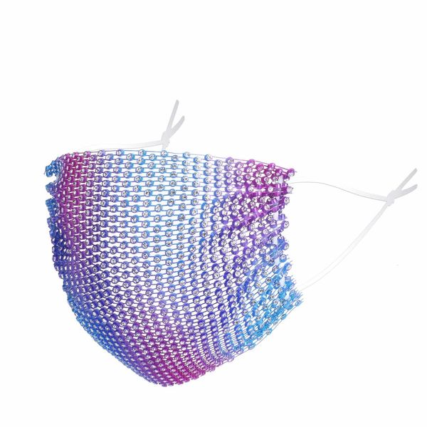 

urfggu factory price dhl fashion colorful mesh masks bling diamond party rhinestone grid net washable hollow mask for wome 4 n