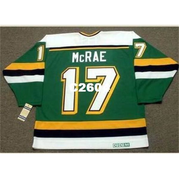 

mens #17 basil mcrae minnesota north stars ccm vintage retro home hockey jersey or custom any name or number retro jersey, Black
