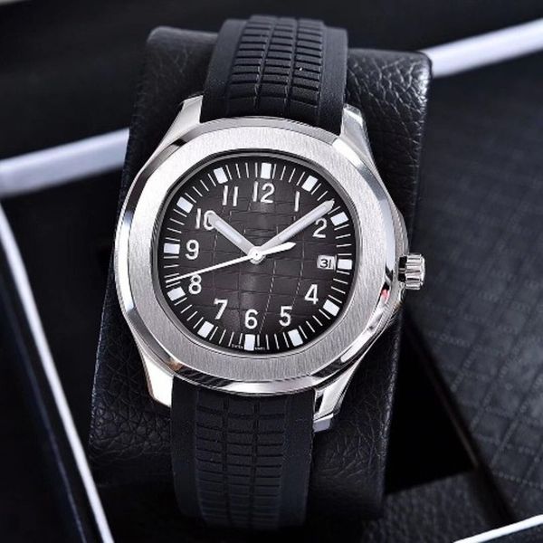 

4 colors watches 5167 mechanical automatic black dial men watch silicone straps 40mm gifts, Slivery;brown