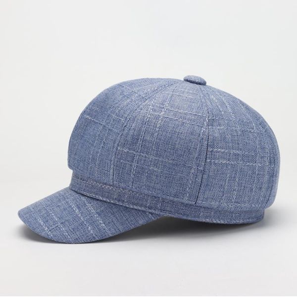 

cokk hat cap beret женщины восьмиугольная шляпа винтажную клетку newsboy cap широкий breim моды художники шляпы для женщин мужчины gorras ne, Blue;gray