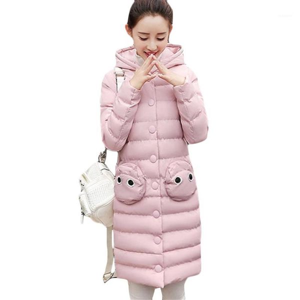 

autumn winter new plus size cotton jacket coat women long slim warm down cotton jackets elegant women's hooded parkas 3xl f7851, Tan;black