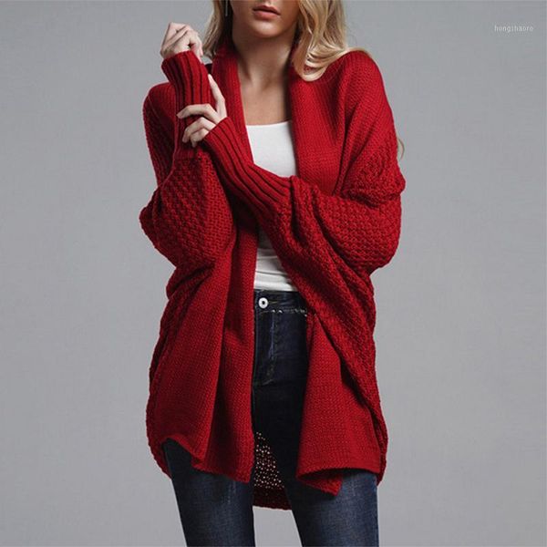 

women fashion long sleeves solid sweater coat ladies bat sleeves street casual coat girls autumn winter warm1, Black