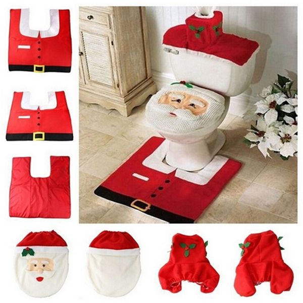 

batroom access santa toilet seat cover and rug bath set christmas decorations ing