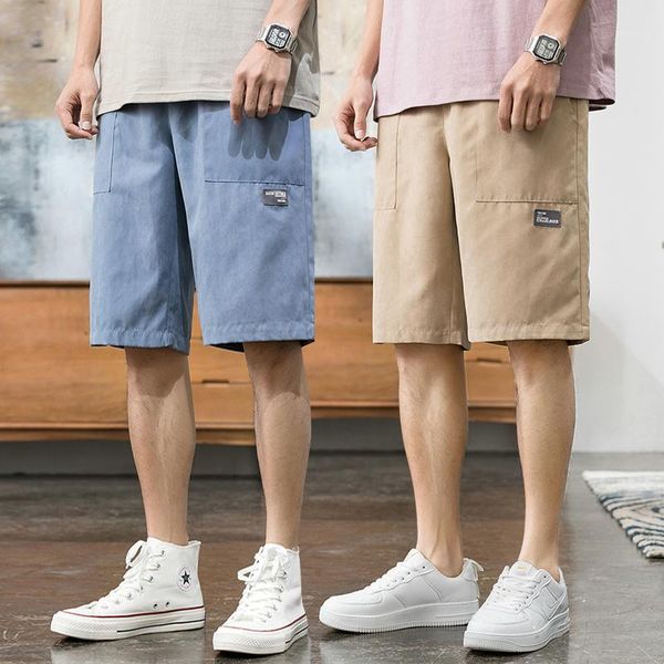 

2020 summer new shorts men thin beach shorts mens fashion street knee length pants casual breeches short trousers male bottoms1, White;black