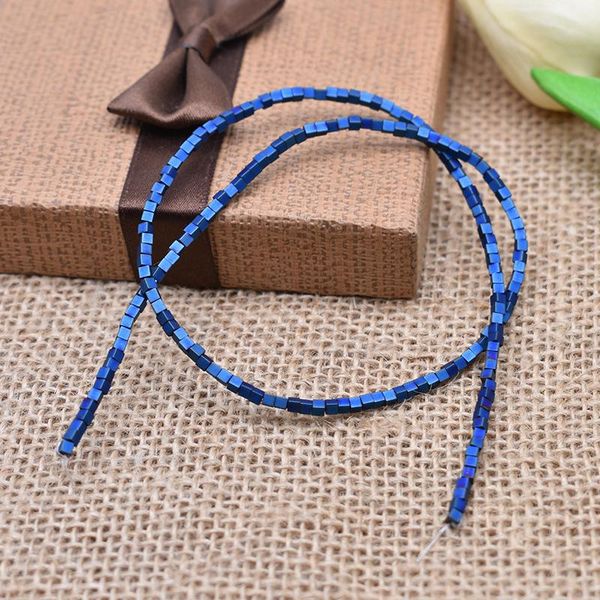 

2mm plated square beads 194cs/lot natural stone hematite loose spacer square beads for diy necklace bracelet jewelry making bbywsf