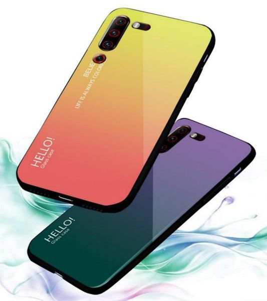 

luxury gradient z6 pro lite case tempered glass back cover capa for lenovo z5s z6lite z6pro hard pc phone shell