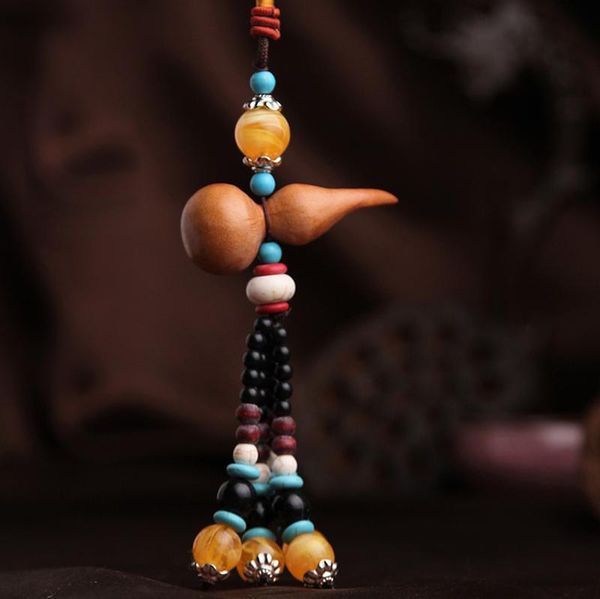 

автомобильная цепь ключей персик дерево qiaozui зеркало заднего вида зеркала подвеска охранная безопасность трех nsional резьба автомобилей