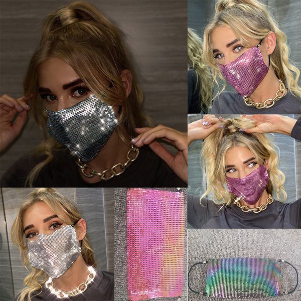 

designer facemask rhinestone women girl 19cm*12cm factory direct 2020 european and american women's new heavy metal jewelry covermask