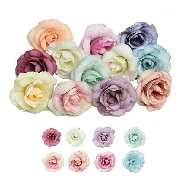 

50pcs artificial rose heads flower silk bulk party wedding fake bouquet decoration pgraphy props for home diy gifts1