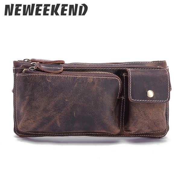 

vitange style men's crazy horse genuine leather waist bag hip bum leg drop messenger sling bag purse pouch 3612