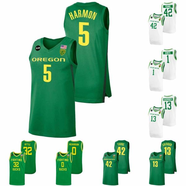 

oregon ducks de'vion harmon 2022 college basketball jersey will richardson n'faly dante quincy guerrier nathan bittle jacob young, Black