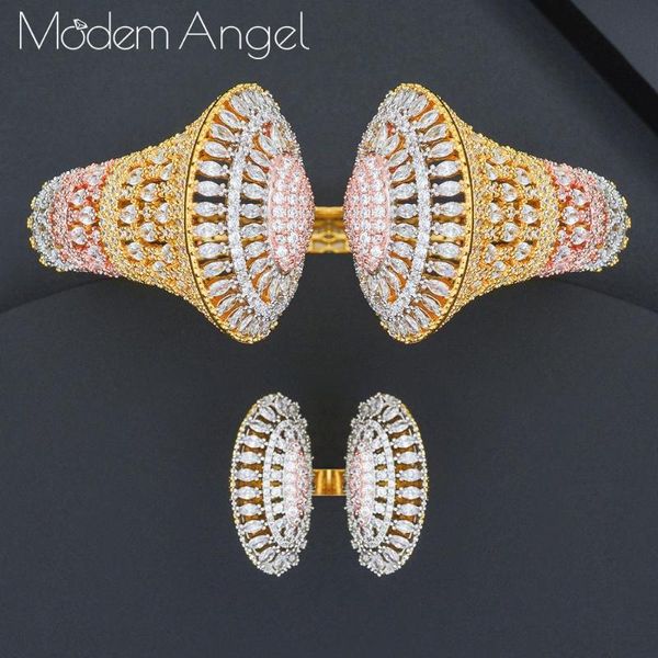 

modemangel luxury african bangle ring sets fashion dubai bridal jewelry sets for women wedding brincos para as mulheres, Silver