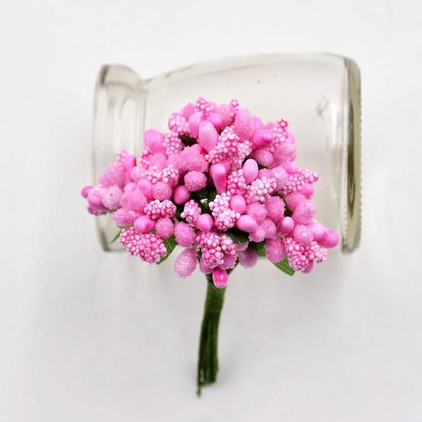 

12pcs/lot stamen berry handmade artificial flower bouquet wedding christmas decoration gift diy wreath scrapbooking fake jllcen