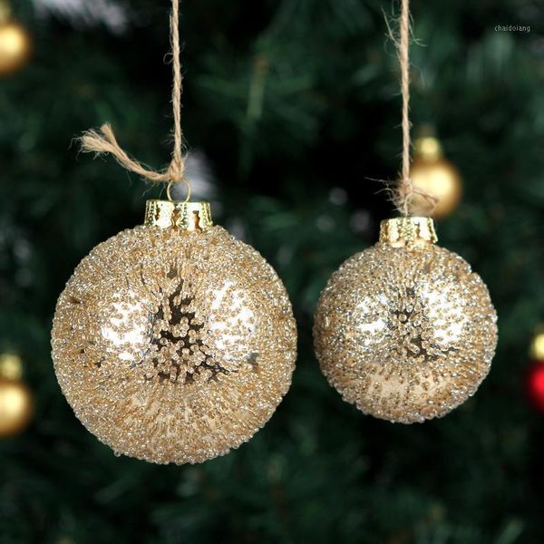 

diameter=6cm 8cm small size gold beads sticking glass globe home decoration christmas day hanging ball pendant1