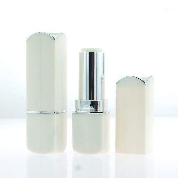 

cosmetics packaging materials simplicity white color square shape empty lipstick tube travel portable wholesale lipgloss no logo1