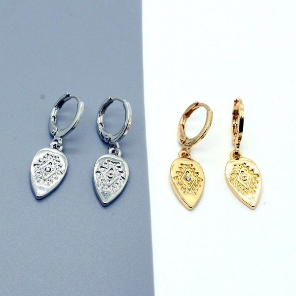 

hoop & huggie 1pair vintage rhinestone waterdrop earrings for women europe fashion shiny crystal huggies small ear stud jewelry, Golden;silver