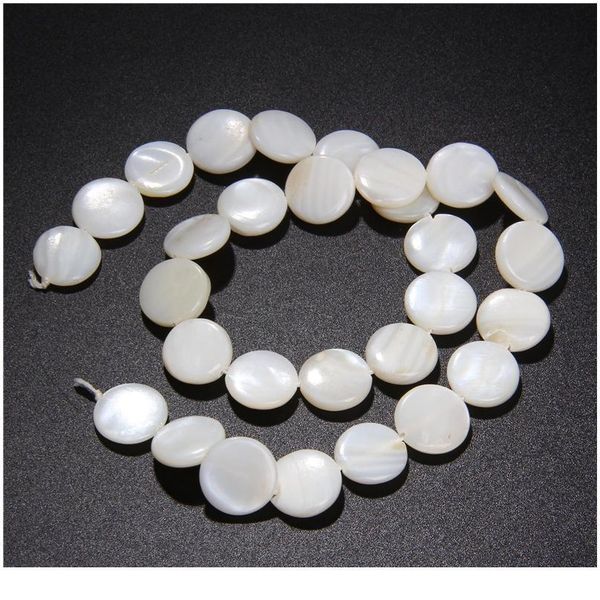 

natural 1m round white shell beads round flat loose freshwater mother of pearl shell beads for jewelry making accessor jllkbr, Black