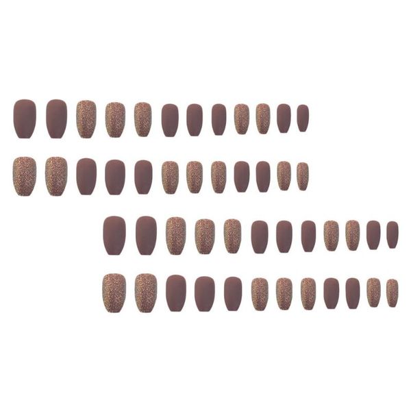 

2 set/48pcs nail art fake nails ballet tips press on nails artificial false nail, Red;gold