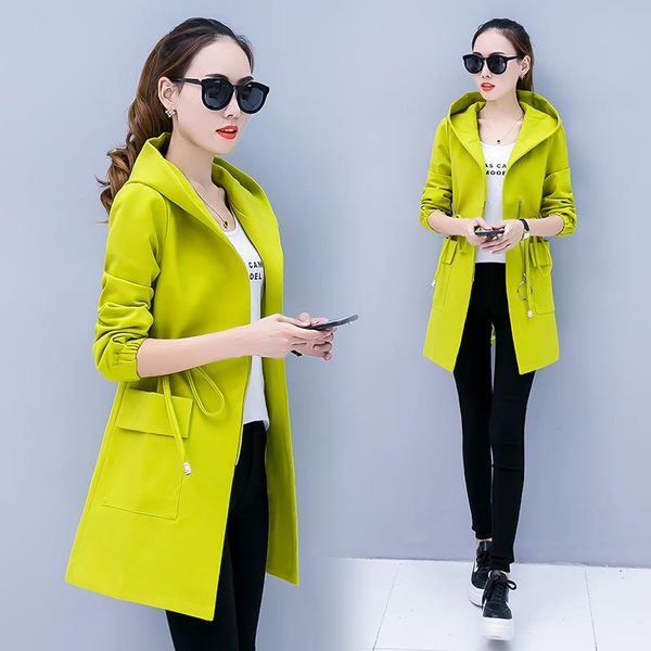 

2020 spring new hooded windbreaker coat long sleeve large size ladies coats fashion youth clothing for women korea coats 1281, Tan;black