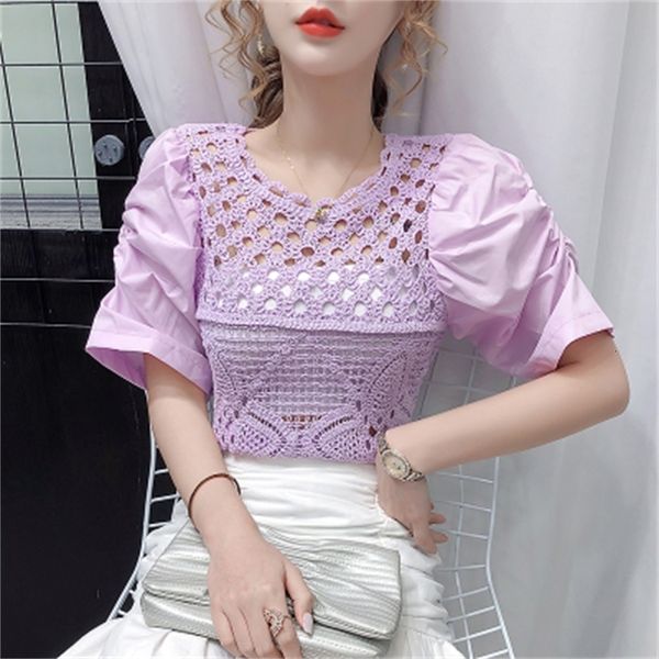 

slasher blouses ladies purple women's of the korean women hamy, White