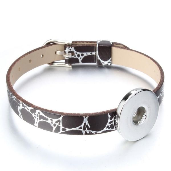 

2pcs/lot new arrivals snap bracelet pu leather wristband bracelets fit 18mm snap button bracelet diy jewel jllfwy, Golden;silver