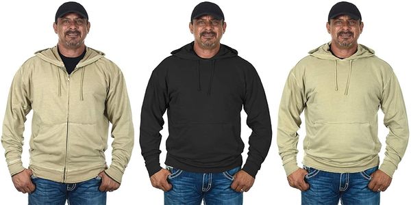 

men's desert tan & black lightweight pullover & zip-up hoodies n98t#