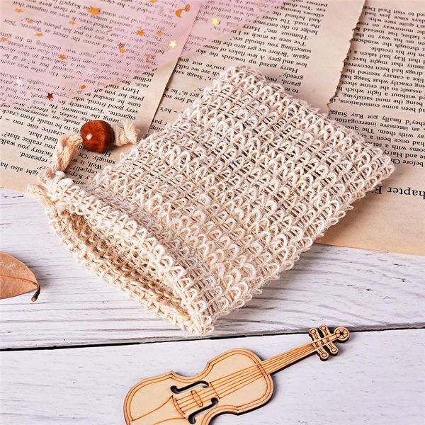 

1 pc natural exfoliating soap bags handmade sisal soap bags natural mesh soap saver pouch holder bath holder bathroom new wmtbrf comb2010