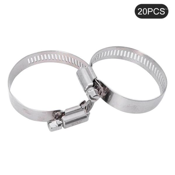 

20pcs hose clamps 304 stainless steel adjustable 40-63mm worm gear fuel line clamps for pipe automotive mechanical application1